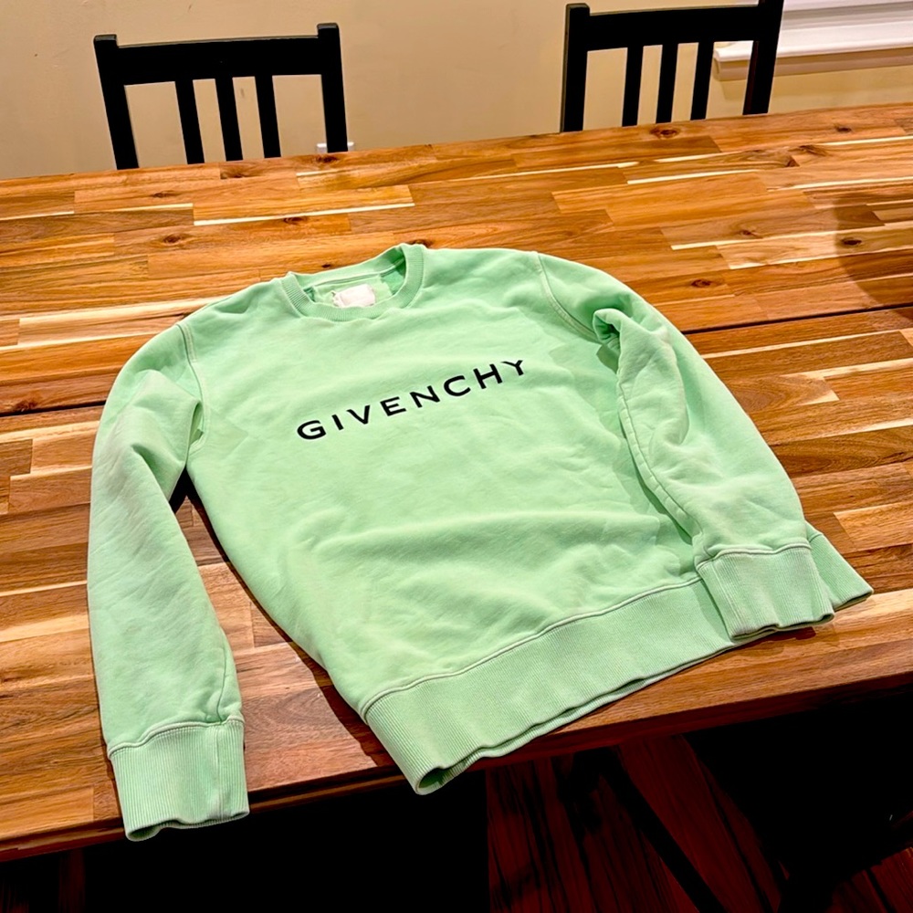 GIVENCHY ARCHETYPE SLIM FIT SWEATSHIRT - MINT GREEN SIZE XL